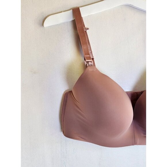 New Auden Women's Pink Nursing Lightly Line Wireless Bra Adjustable Size 38DDD - Picture 2 of 6